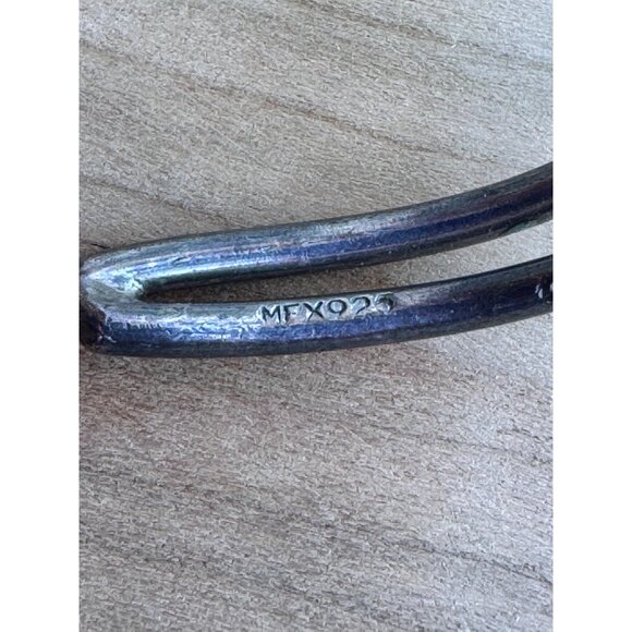 Sterling Silver Cuff Bracelet With Lapis Lazuli Stone & Beaded Detailing - Picture 5 of 7